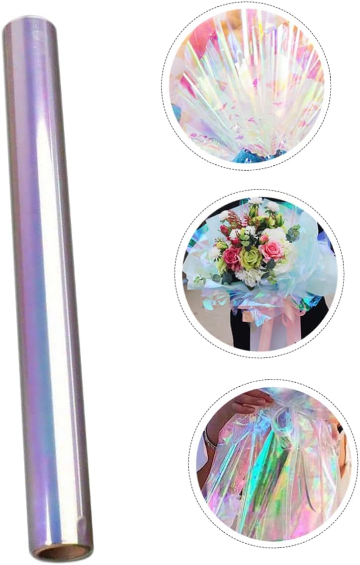 Healifty Cellophane Wrap Iridescent Film Paper for Craft Decoration Transparent Packing Easy to Use for Snacks and Celebrations Protects from Dirt and Moisture