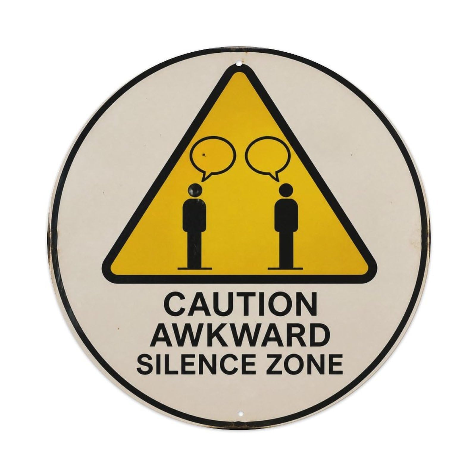Olyhtr 8X8inch Classic Style Silence Please Social Satire British Screenprint Icon Metal Tin Sign