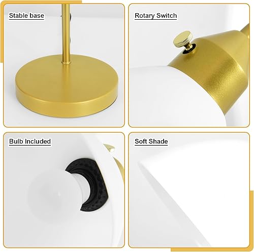 Miniatura 5 de Lámpara LED de escritorio para oficina en casa, 3 niveles de luz de lectura regulable, lámpara de mesa de cuello de cisne flexible para oficina de