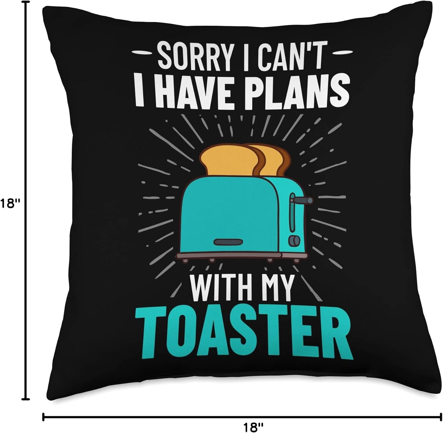 Toaster Oven Toasted Bread Toast Maker Pun Throw Pillow
