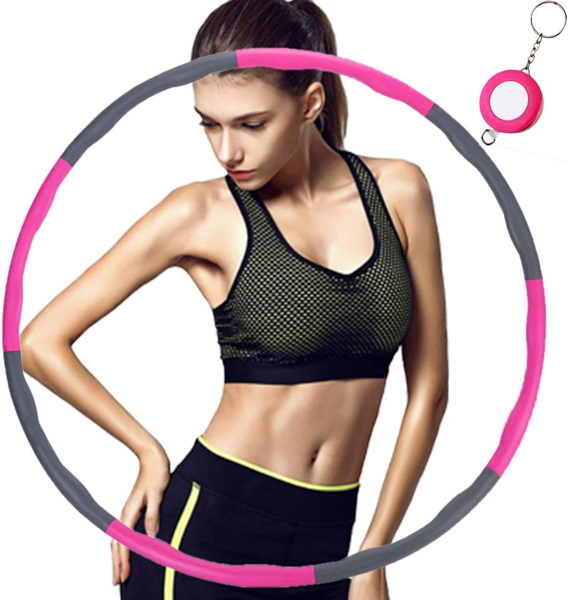 BetterSense Hoola Hoop for Adults - 8 Section Detachable Hoola Hoops, 2lb Weighted Hoola Hoop for Exercise - Portable Smooth & Soft Padding Weighted Hula Hoop
