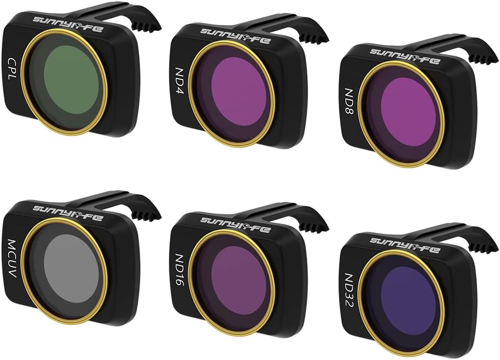GLOBACT CPL ND Filters Set for DJI Mini/Mavic Mini Accessories - UV, CPL, ND4, ND8, ND16, ND32 (6 Pack)