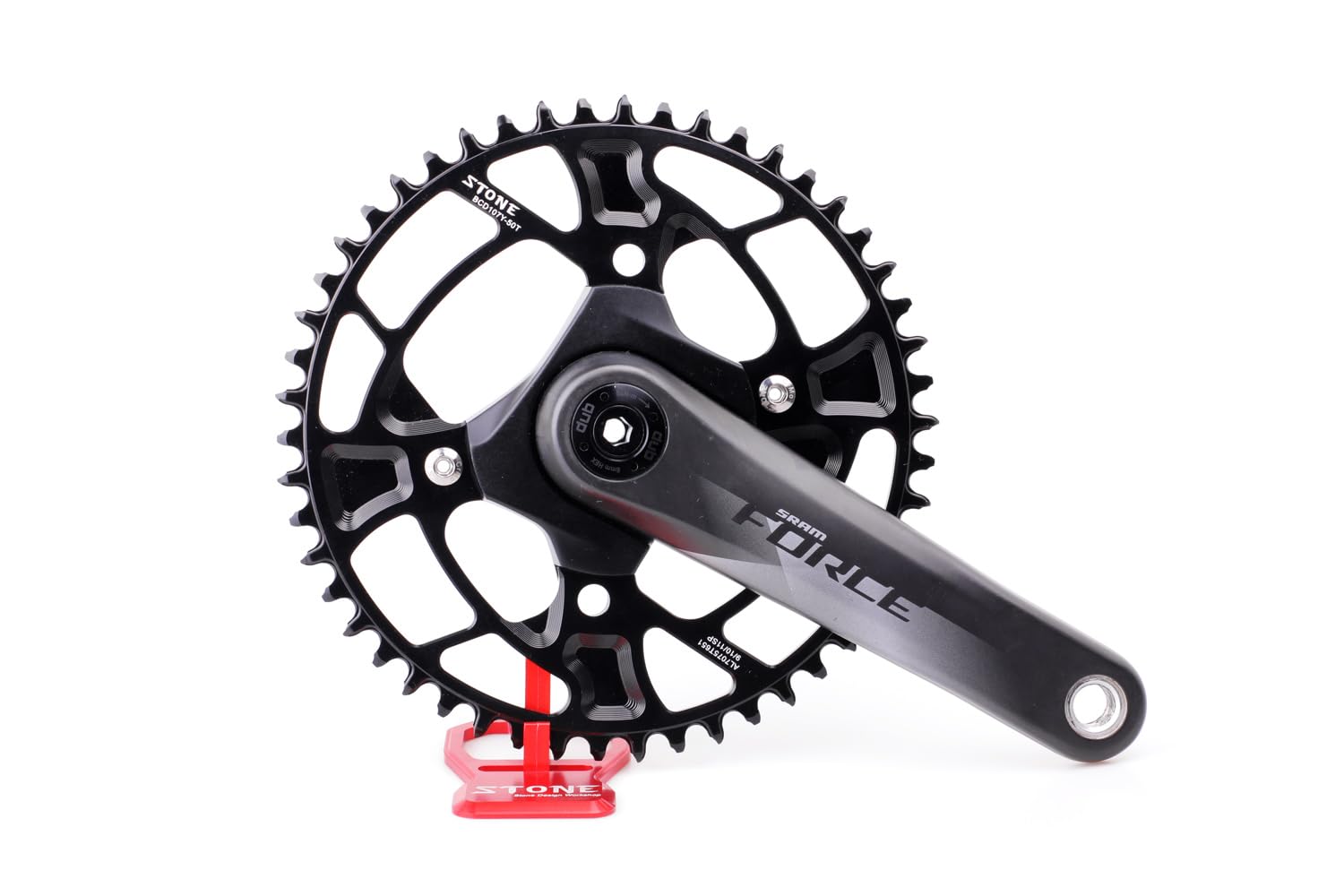 Stone Round/Oval Single Plate 107 BCD Compatible with SRAM Force AXS Gravel Road Road CNC Aluminum 7075-T651 4 Arms 38T - Image 3
