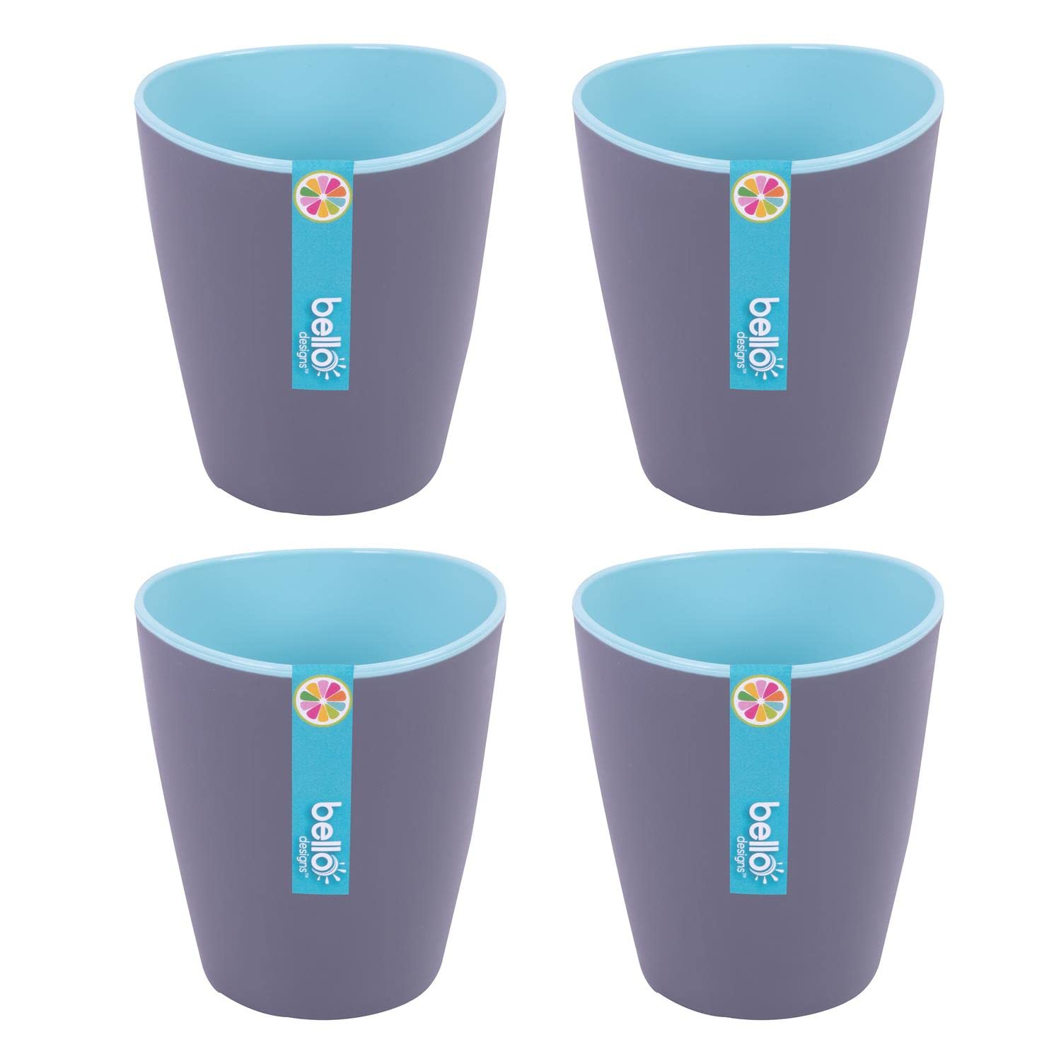 Yöl 4 Tumblers Set Of 4 Two Tone Plastic Tumblers Reusable Camping Summer Party Bbq Caravan Cups Glasses