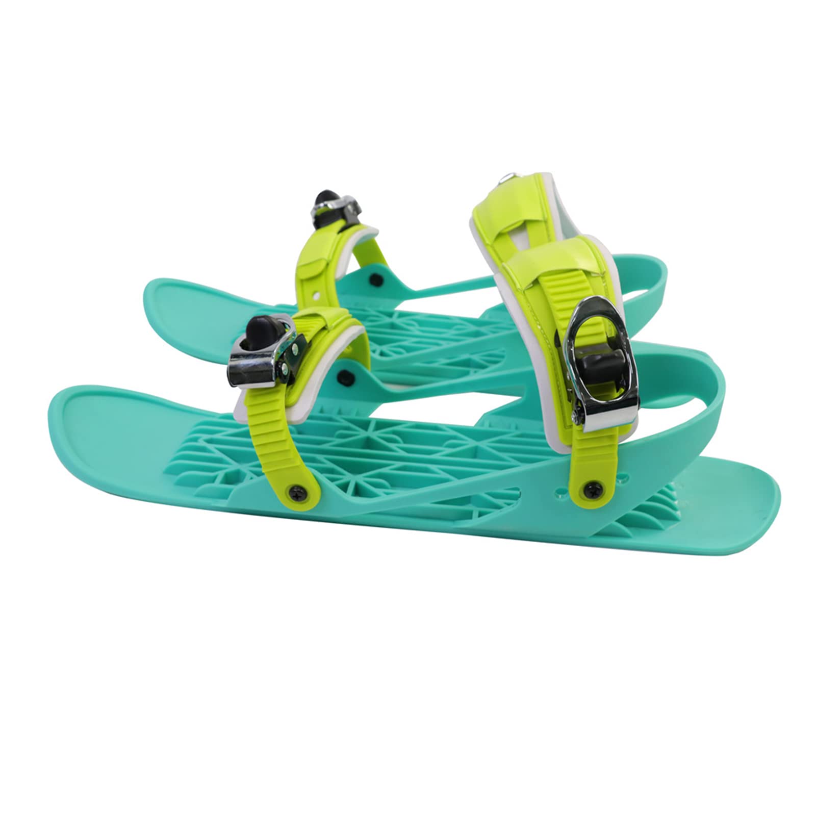 Mini Patines de ski Tablero de Zapatillas de esquí Mini Skis Mini Patines Cortos para Nieve Snowboard Portátiles Zapatos Durables para Invierno Al Aire Libre,Cyan