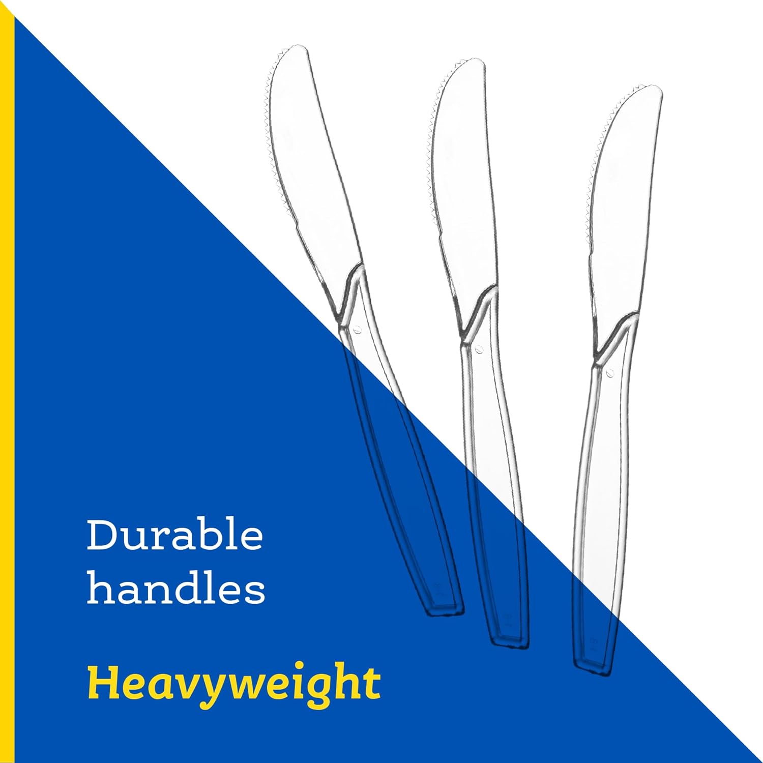 PLASTICPRO Disposable Clear Plastic Knives Heavyweight Box of 300 Count