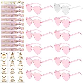 Kit Addio Al Nubilato Sposa - 12 Occhiali Cuore, 12 Bracciali E 12 Tatuaggi | Verde Per Festa