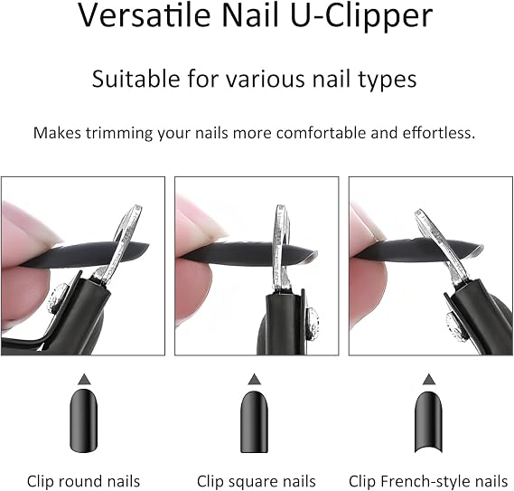 2-Pack Professional Acrylic Nail Clippers Durable Stainless Steel, Titanium-Coated for Manicure & Pedicure, Versatile for All Nail Types, Ideal Gift for Nail Art Enthusiasts (Black & Silver)