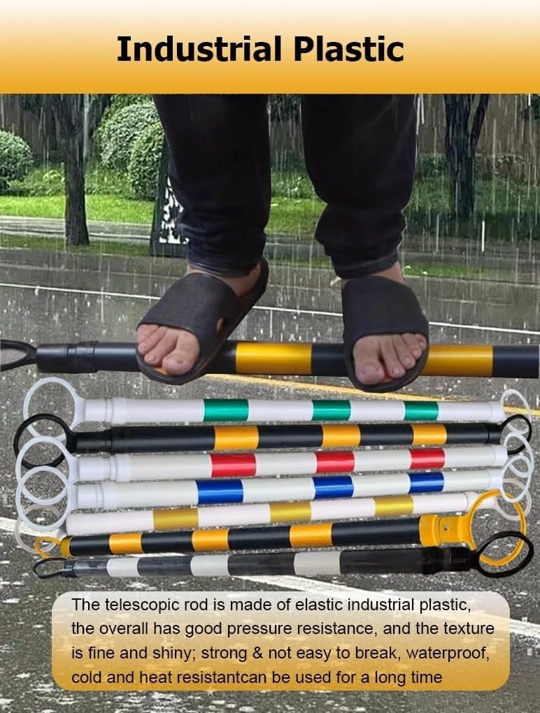 Barrera Cono Tráfico Retráctil, 1,2-2m, Cinta Seguridad Reflectante | Se extiende de 1,2 a 2 m. Cinta reflectante de grado ingeniero para control de multitudes y(White and Black,12pcs)
