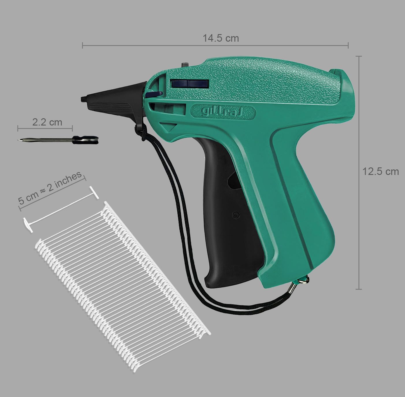 GILLRAJ® Price Tagging Gun【Not-a-Stitch-Gun】 with 5000pcs 2" Long Hang Tag Fasteners Barbs & 6 Needles, Retail Pricing Tag Attacher Gun for Stores Consignment Garage Yard Sale - Image 2