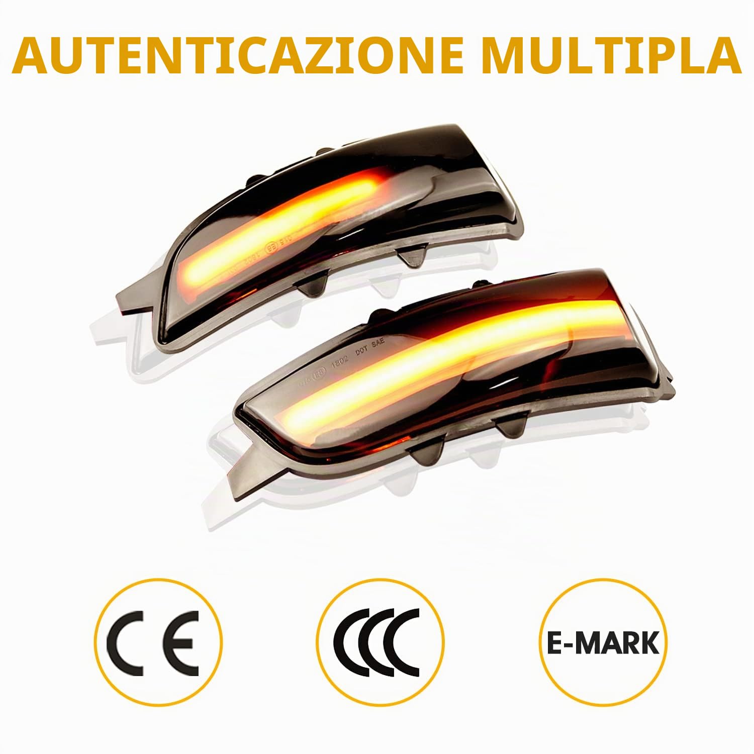Indicatori LED Dinamici Indicatori di Direzione Lampada Sequenziale Side Maker Mirror Compatibile con Volvo C30 C70 S40 V40 V50 V70 S60 S80 31111090, 31111102, 2 pezzi