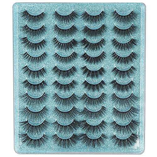 ALPHONSE 3D False Eyelashes Faux Mink Lashes Pack 20 Pairs 17-18MM Natural Fake Eyelashes 5 Styles Mixed Fluffy Volume Lashes