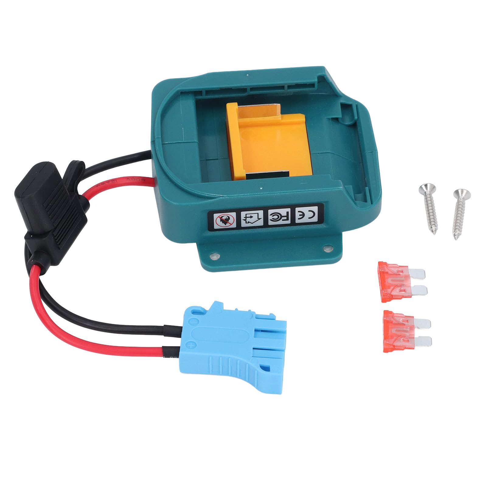 Wakects Adapter do kół Zasilających, Samochodzik do Jeżdżenia 18 V Adapter Akumulatora Złącze Wiązki Przewodów Przewód 12AWG Bezpiecznik 40A Akumulatorów Litowo-jonowych 18 V (niebieskie złącze)
