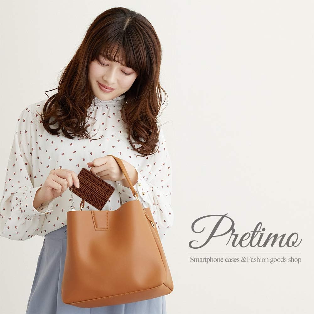 [Pretimo] パスケース 1ポケット リール付き ウッド ウッド調 クリアポケット 定期入れ カードケース カード入れ ウッド ウッド調 木目調 木目柄 木 [木目 ゼブラ 2 薄茶 艶消/ps1pw]