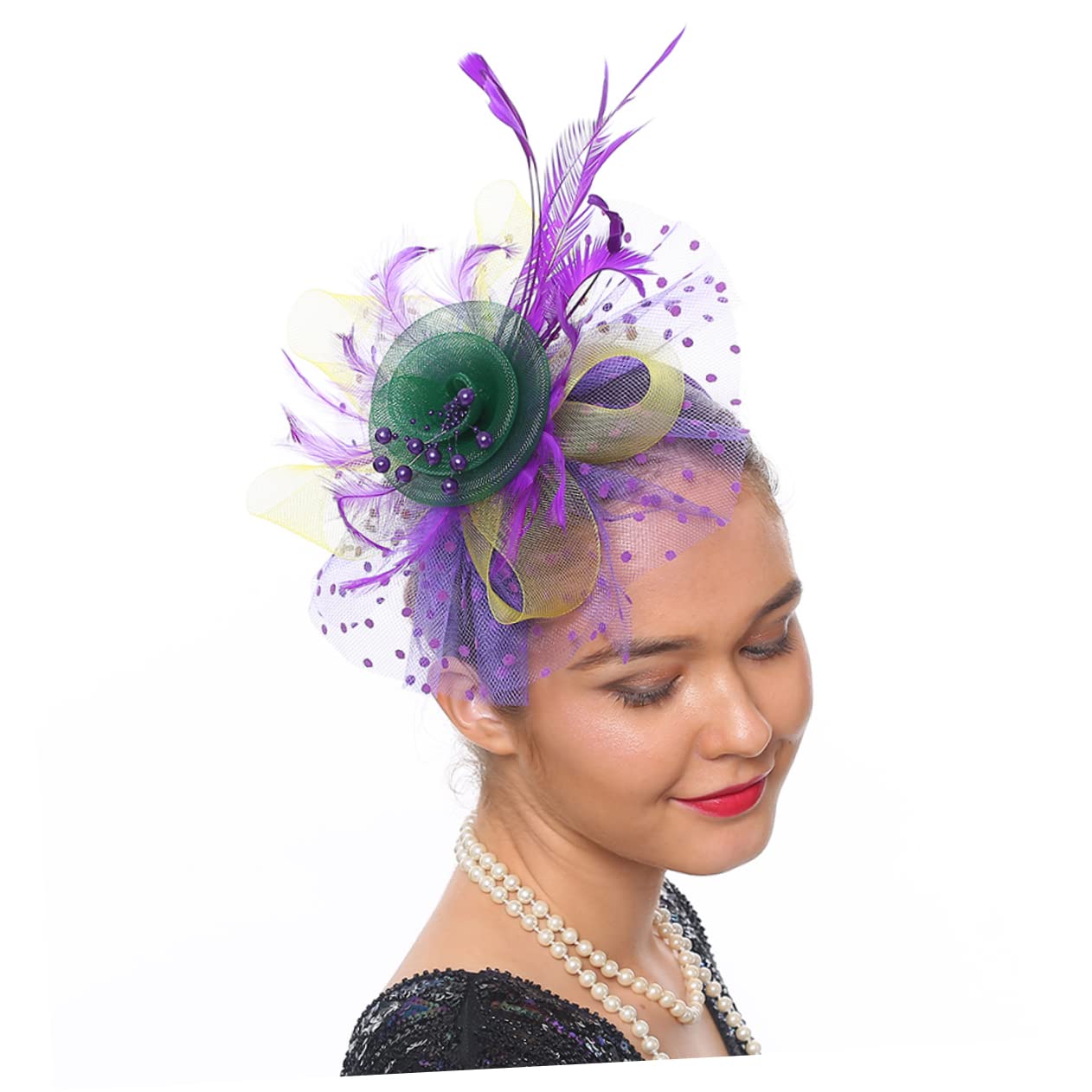 ifundom 3pezzi Fascinator Sposa Elegante Con Decorazioni Floreali e Rete Cappello Per Cerimonie e Tea Party Accessorio Versatile Con Fermagli e Cerchietto Vivaci e Leggero Per Matrimonio e