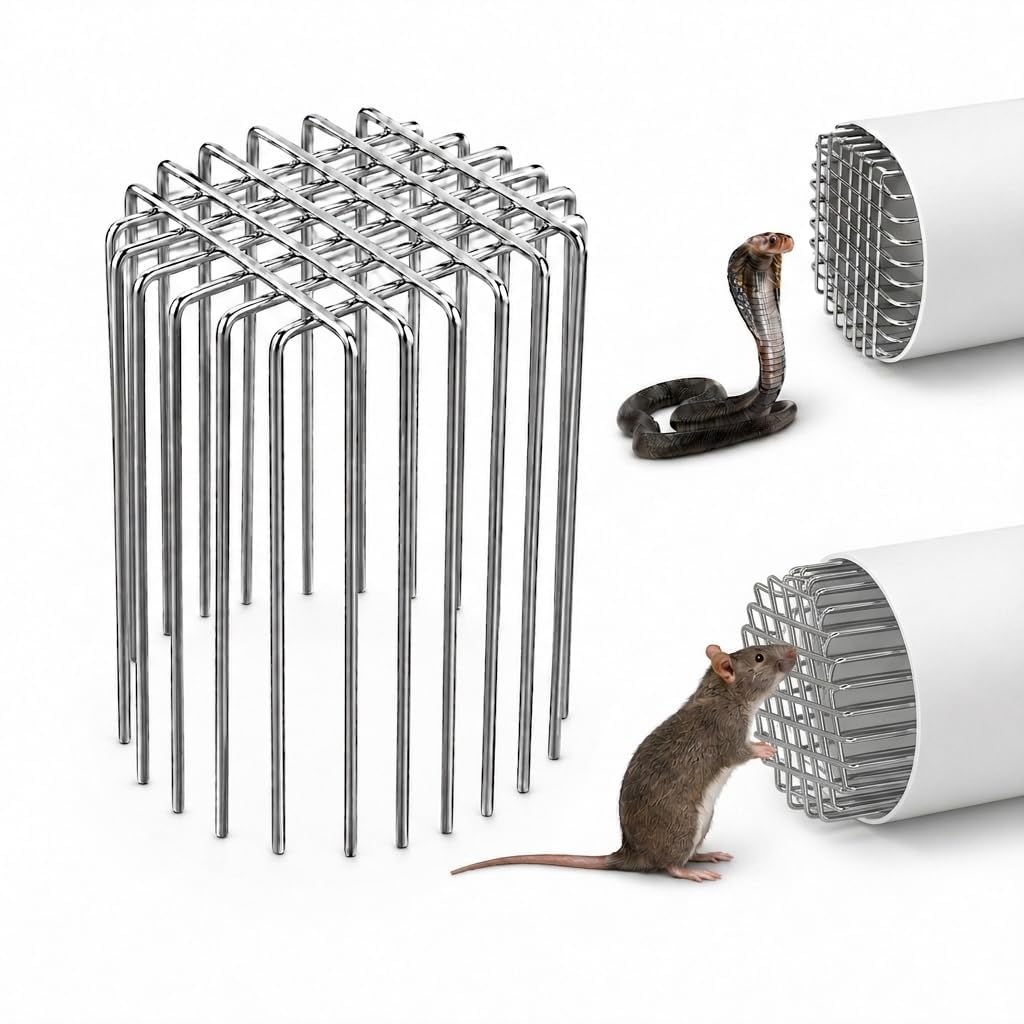 6-inch pipe anti-rat drain cover mesh | rust-resistant stainless steel wire drain strainer | universal pipe guard for bathroom & outdoor | prevents clogs, insects & rodent entry