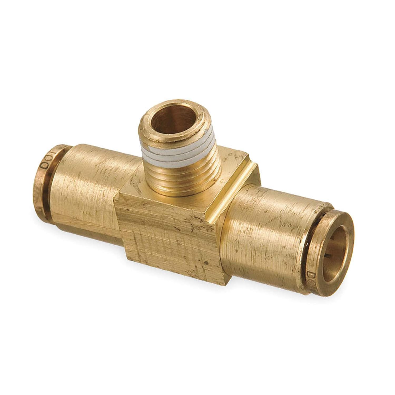 Eaton Weatherhead 1872X4X4S Brass CA360 D.O.T. Air Brake Tube Fitting, Swivel, Branch Tee, 1/4" NPT Male x Tube OD