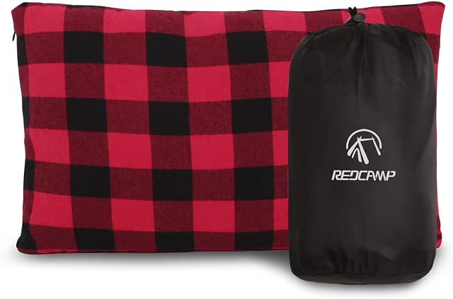 REDCAMP Lightweight Camping Pillow for Sleeping Bag Outdoor Camping Pillow Lightweight, Flannel Travel Pillow