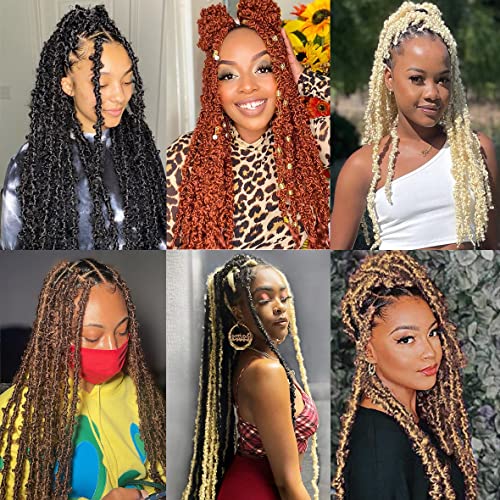 Zrq 6 Packs Ombre Butterfly Locs Crochet Hair 20 Inch Messy Distressed Faux Locs, Handmade Pre-Looped Soft Locs Crochet Locs For Women T27# #TOP6