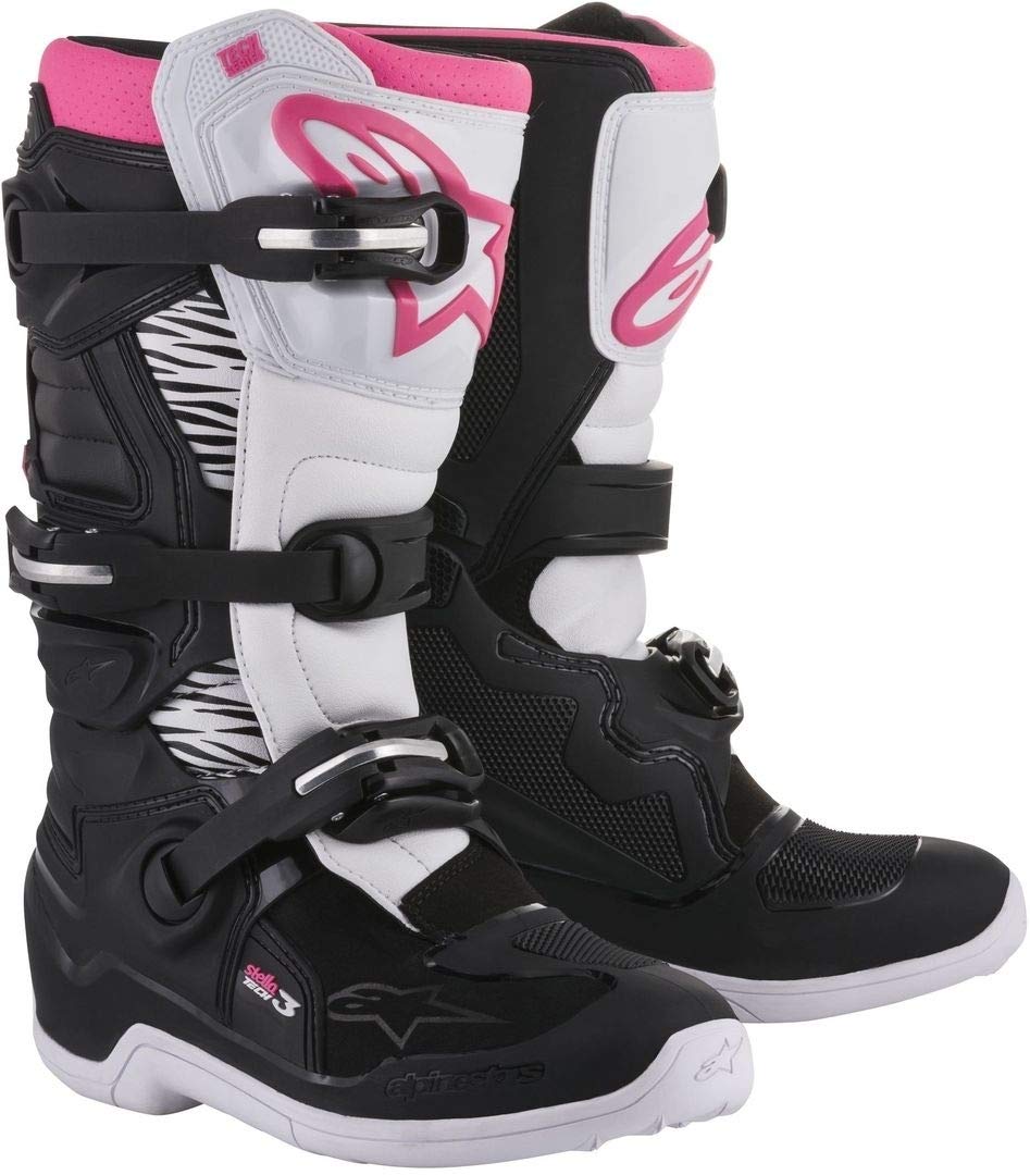 Stella Tech 3 Womens MX Boots Black White Pink