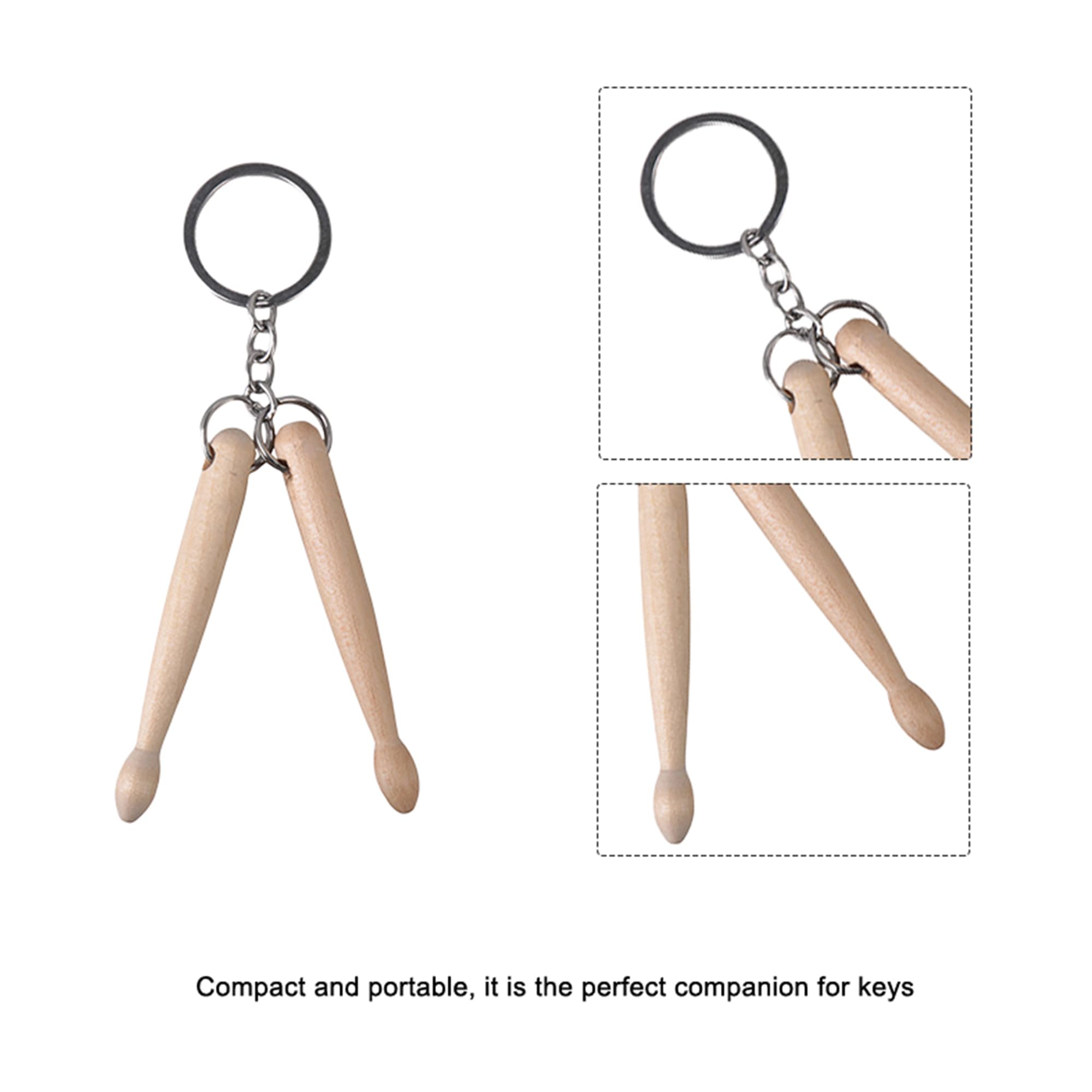 Yibuy Lot de 10 porte-clés en bois pour amateur de percussion
