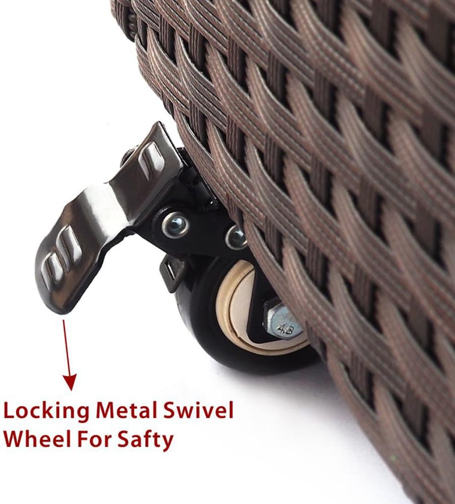 Outdoor Patio Wicker Storage Container Deck Box made of Antirust Aluminum Frames and Resin Rattan, 20-Gallon (Brown) (Medium, Brown) : Patio, Lawn & Garden