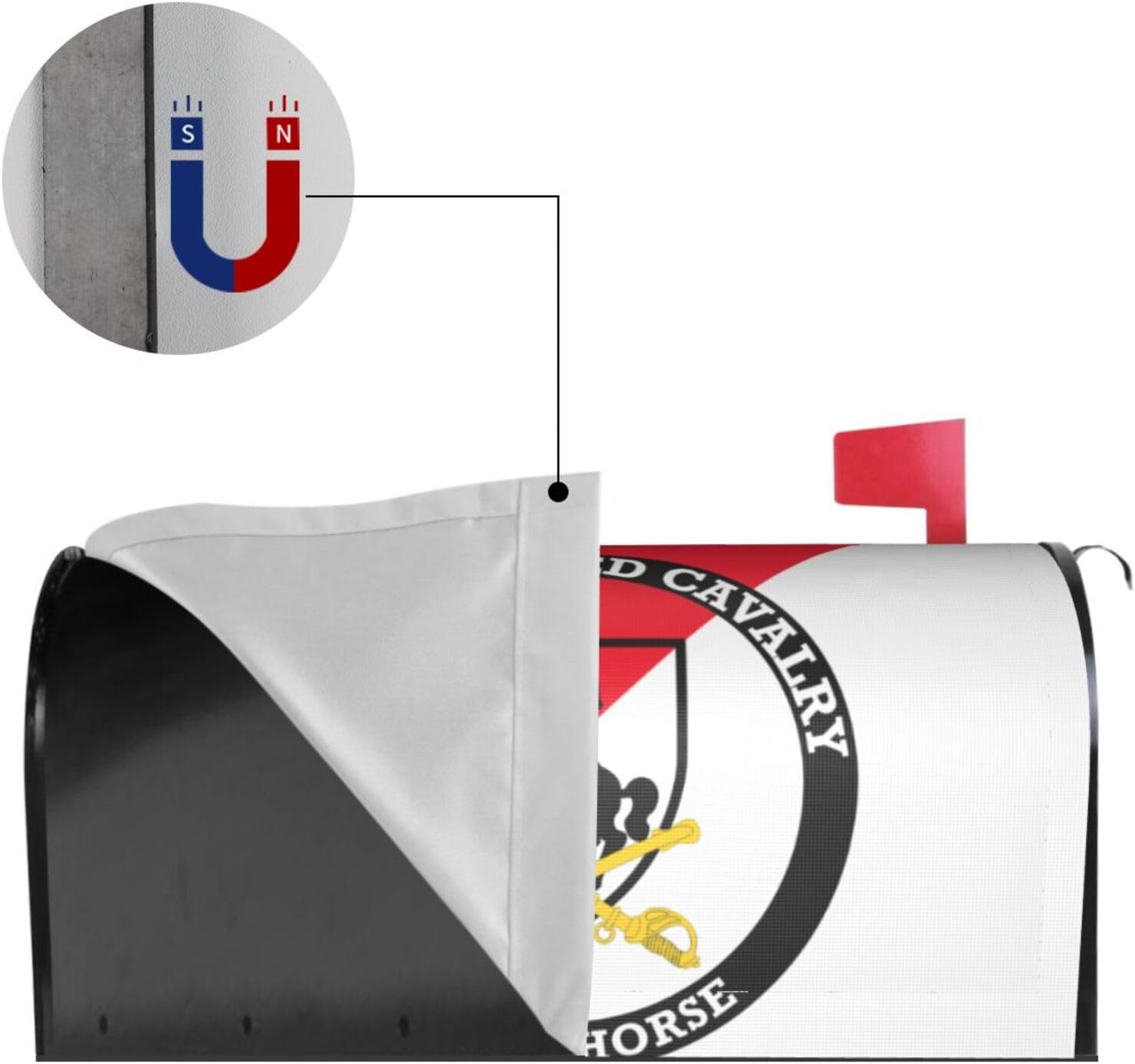 11th Armored Cavalry Regiment Mailbox Covers Magnetic Ailbox Cover for Garden Yard Decoration Standard Size 21" X 25.5"