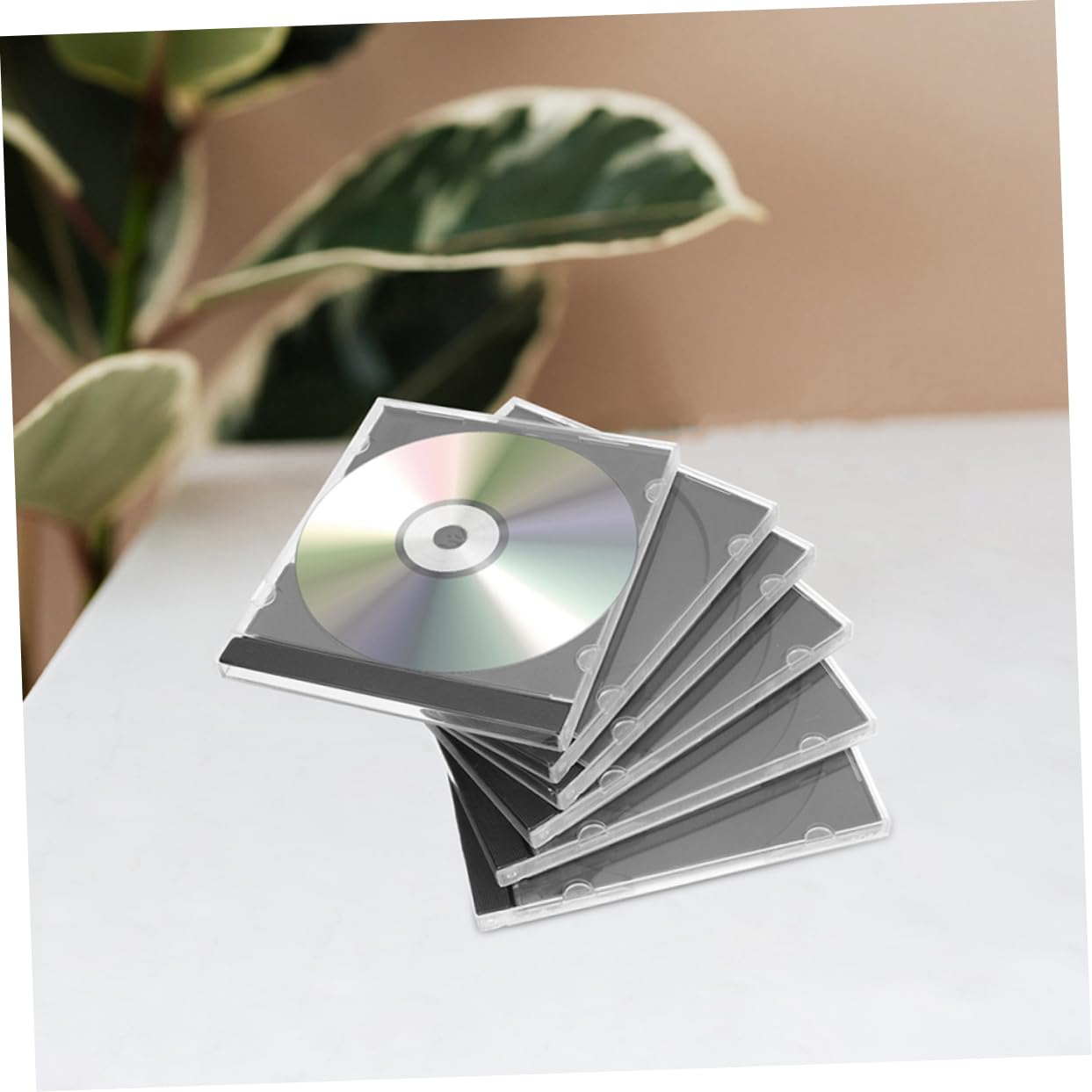 GALPADA Custodie Trasparenti per CD in Plastica 10 Pezzi, Impilabili e Protettive, per Custodia e Organizzazione Dischi in Casa o Ufficio