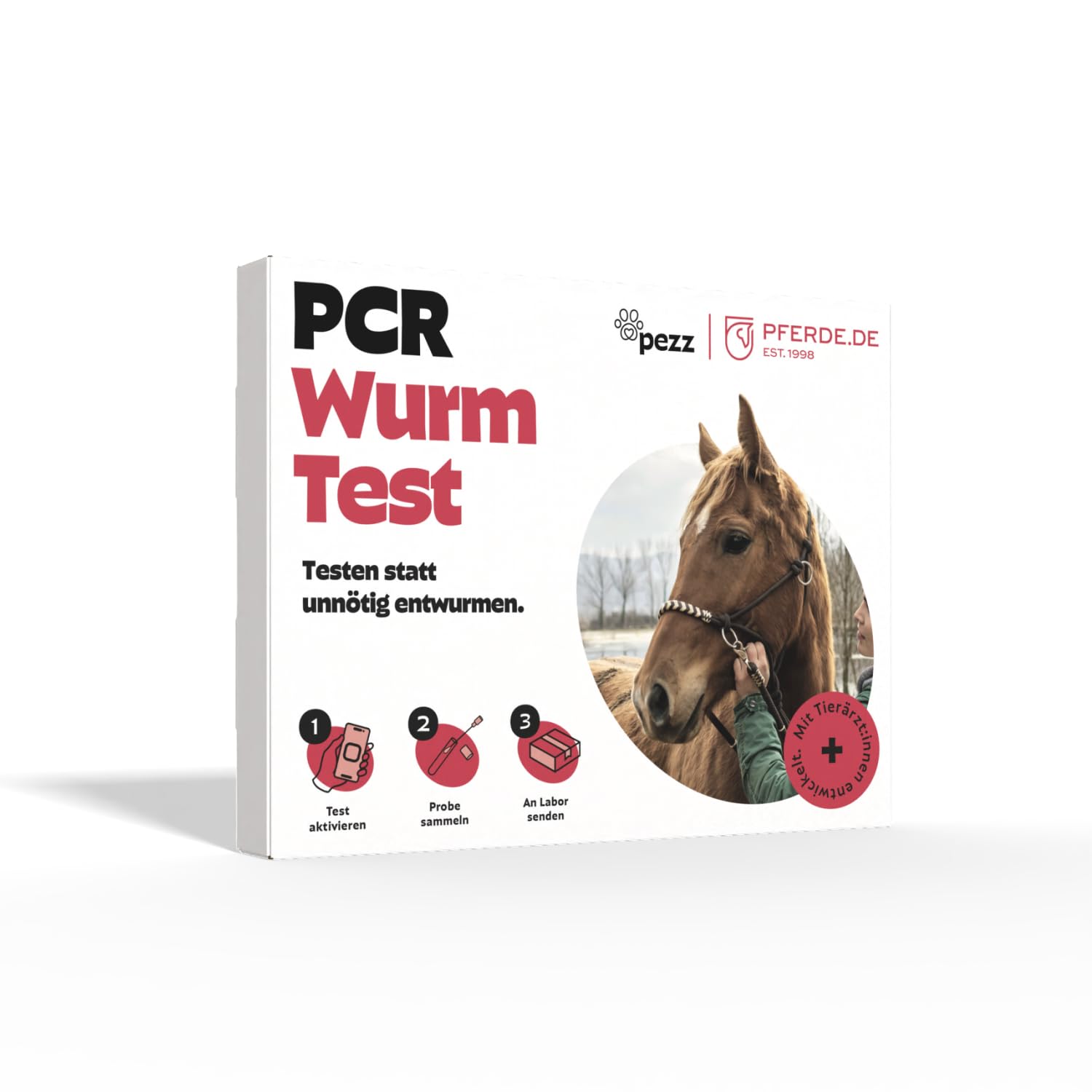 PEZZ PCR Wurmtest für Pferde | 11 häufigsten Würmer & Parasiten | Giardien, Bandwürmer, Spulwürmer, Strongyliden etc. + McMaster-Eizählung | Befund inkl. CT-Wert per E-Mail | gratis Labor-Versand