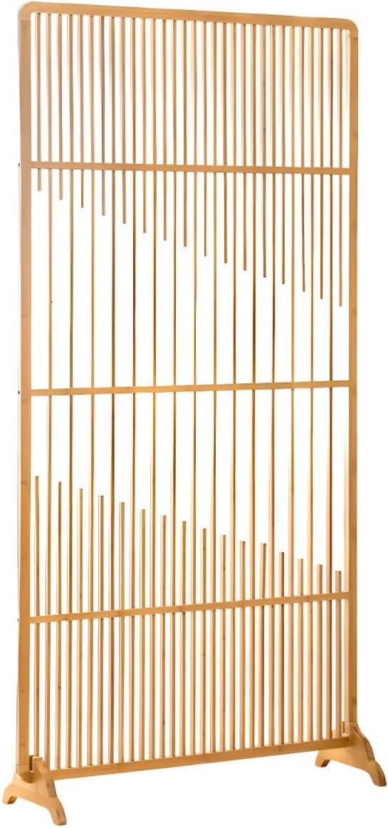CraftThink Panel Bamboo Wood Room Divider, Portable Freestanding Wall Divider Scandinavian Room Divider Screen for Home Office Decorative Wall Divider, Natural 1 Panel 40" L x 81" H