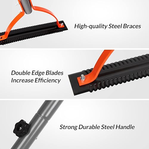 Miniatura 3 de Walensee Cortador de hierba con hoja afilada dentada de doble filo, látigo manual de césped con mango de acero de 30 pulgadas, corte de malas