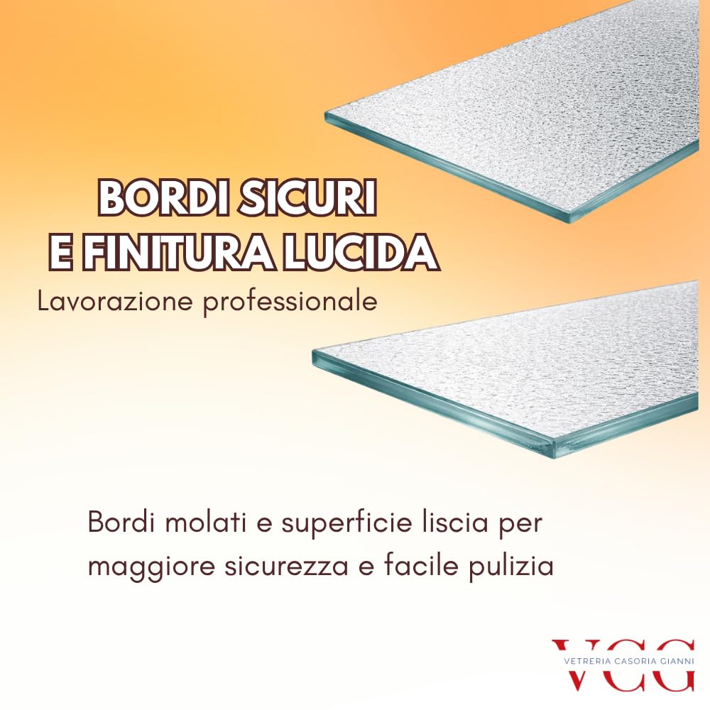 Ripiano Frigorifero Universale in Vetro Stampato C Opaco 47x27 cm 4mm | Mensola Vetro Frigo Extra Resistente Bordo Lucido | Ricambio Universale per Frigorifero