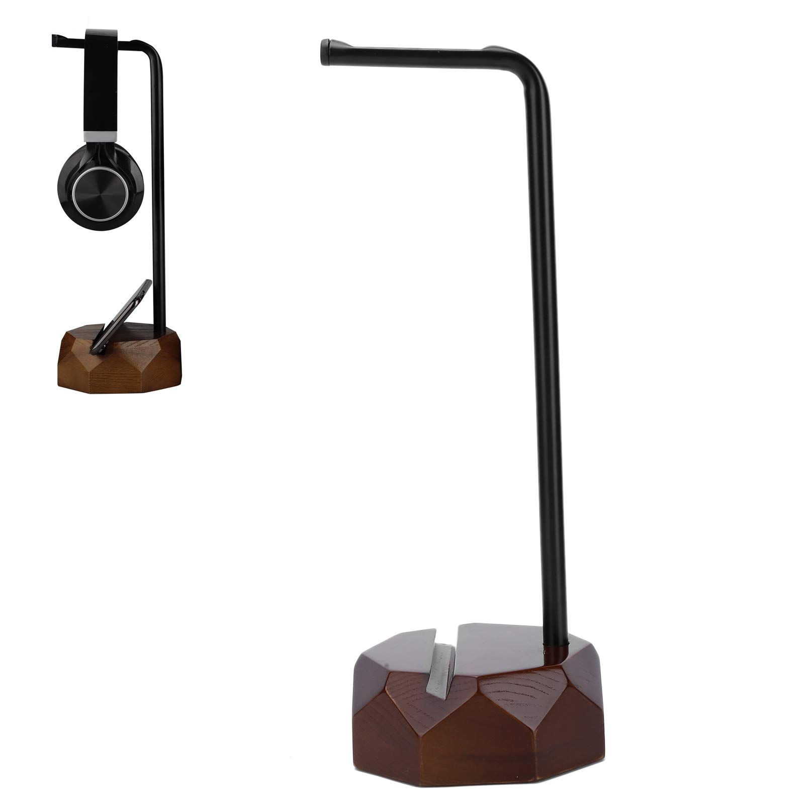 Acouto Supporto per Cuffie in Legno Supporto per Cuffie per Auricolari Telaio per Gancio Attrezzatura da Scrivania per Computer Noce Moderna Semplice e di Design La Mostra in Legno Solide Fatte a