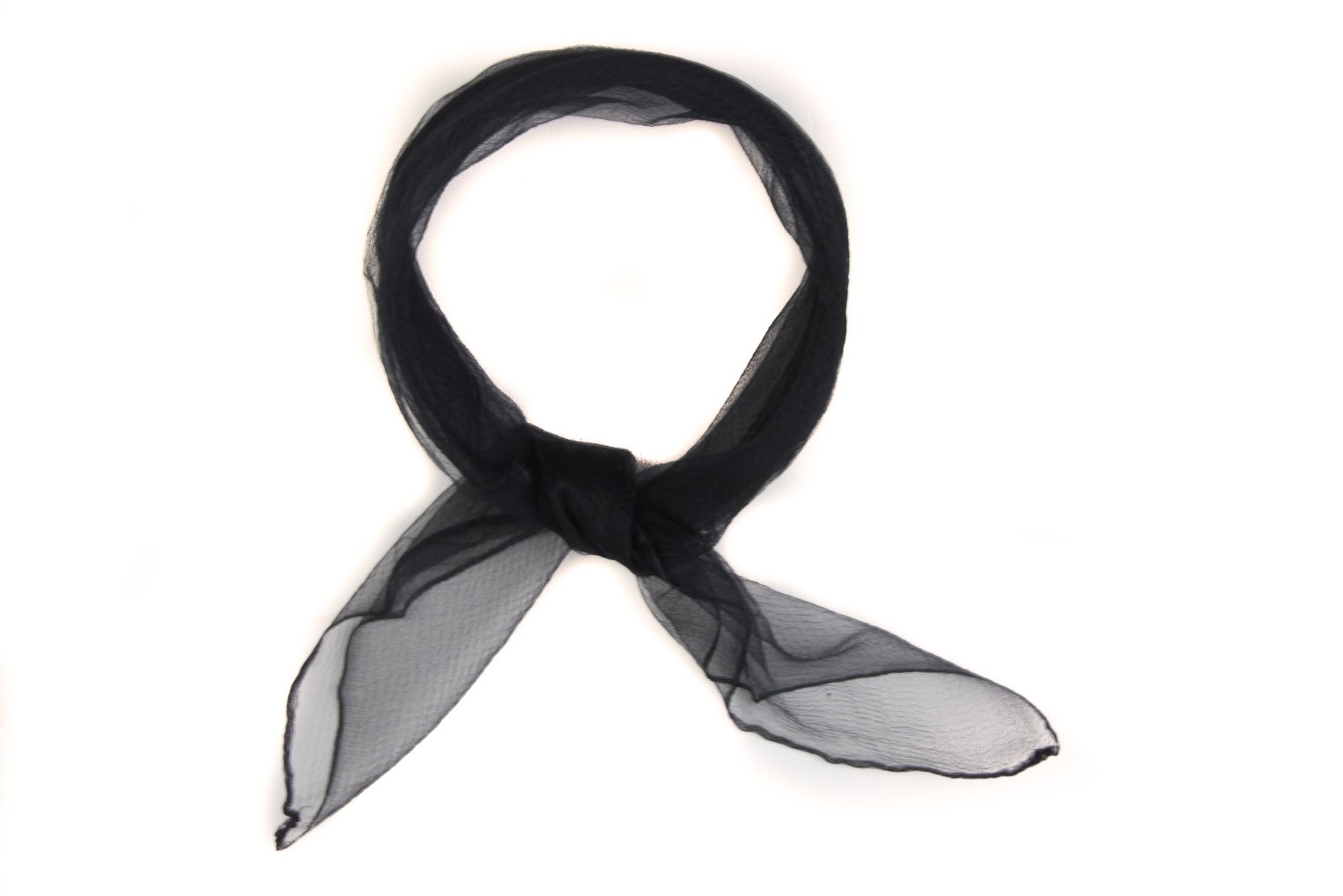 Mytoptrendz Women's Black Mytoptrendz® -Sheer Chiffon Scarf Square Neck Head Retro Tie (Black)