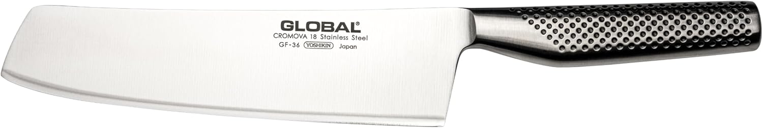 Global 8 inch Forged Heavyweight Vegetable Knife - Japanese Stainless Steel, Razor-Sharp Edge, Made in Japan, GF-36