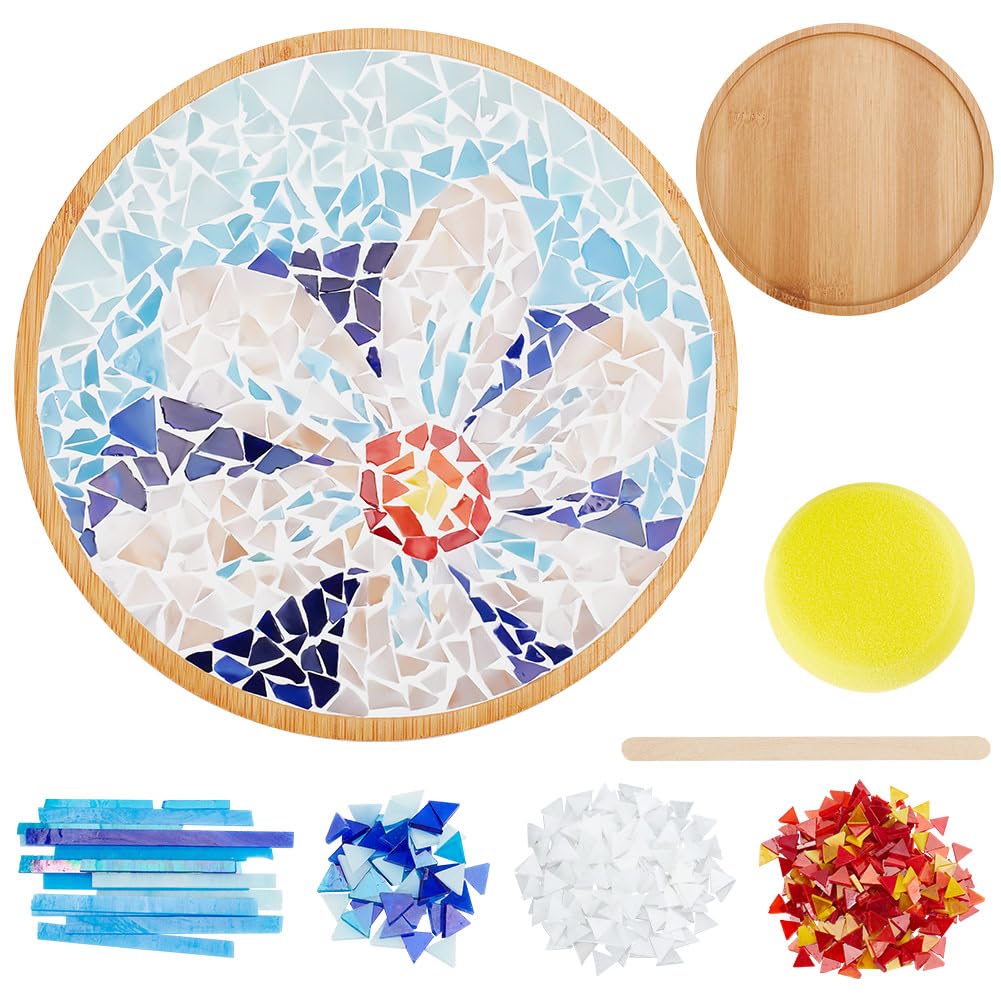 Mozaïek onderzetters kit kerst ornamenten glasmozaïek - bamboe