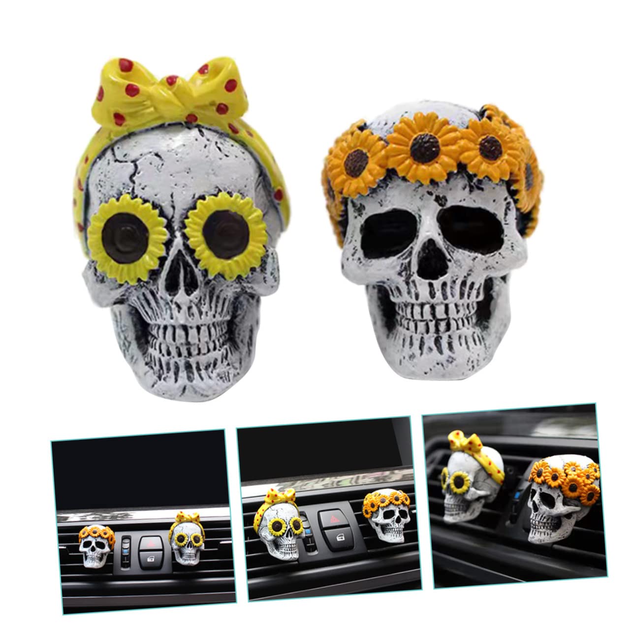 iplusmile 6pezzi Clip Decorativa Per Profumo Auto Di Aromatizzatore Per Ventilazione Auto Con Design Di Teschio Facile Da Installare Per Amici e Famiglia