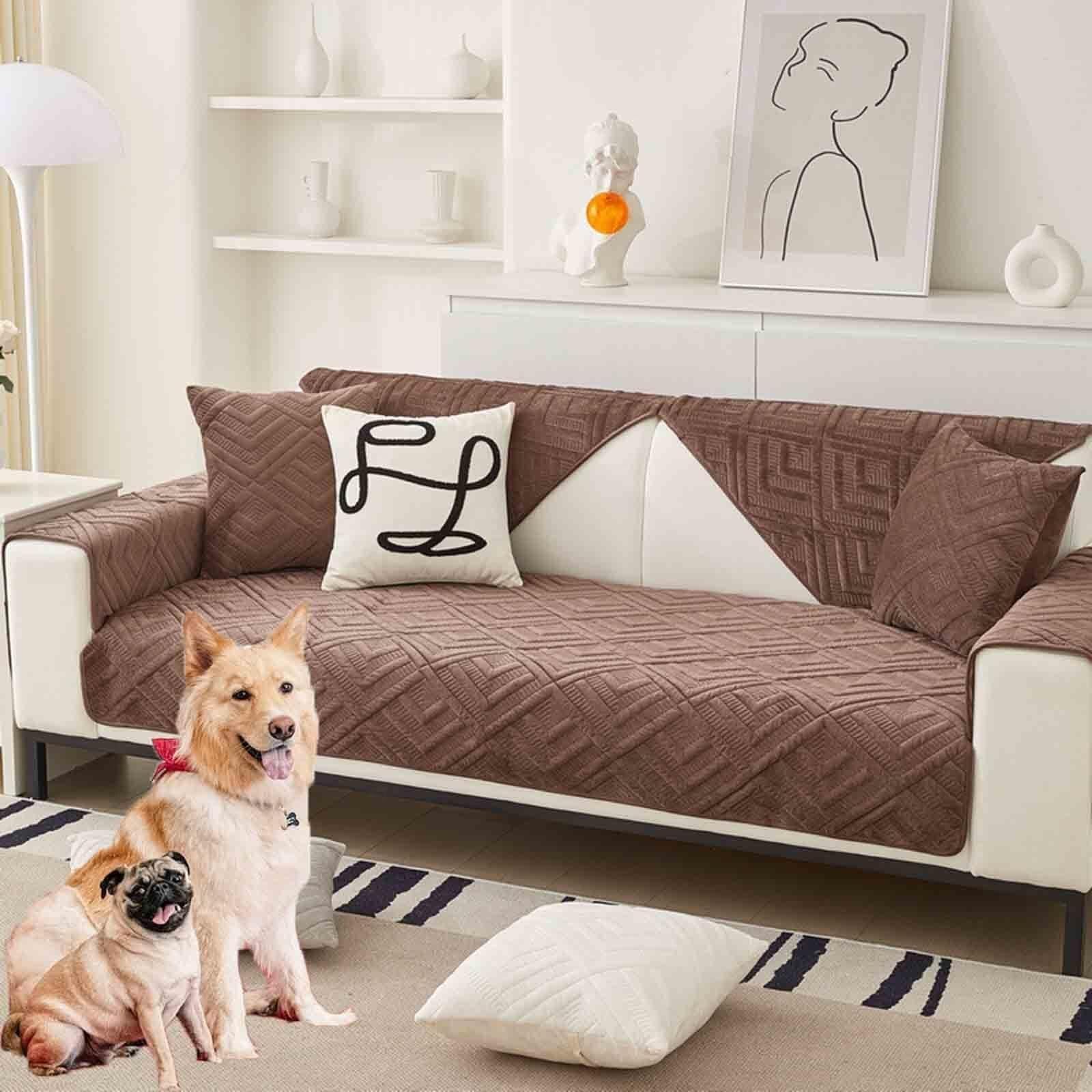 Velvet Sofa Cover,L-Shaped Non-Slip Couch Covers Slipcover Protects Couch Covers Corners for Living Room Furniture(#6,90x90cm)