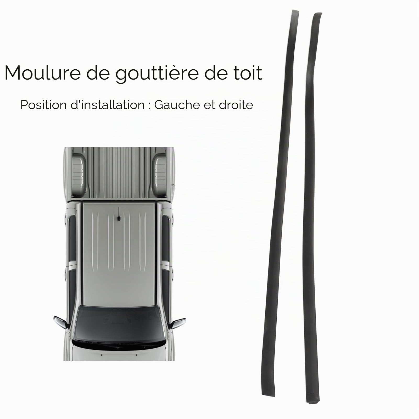 Moulure d'égouttement de Toit, moulure d'égouttement de Toit, 1 Paire de moulures de Coupe-Froid de Toit 75551 0k011 Kit de Joint de Garniture de Bord en Caoutchouc Gauche Droit