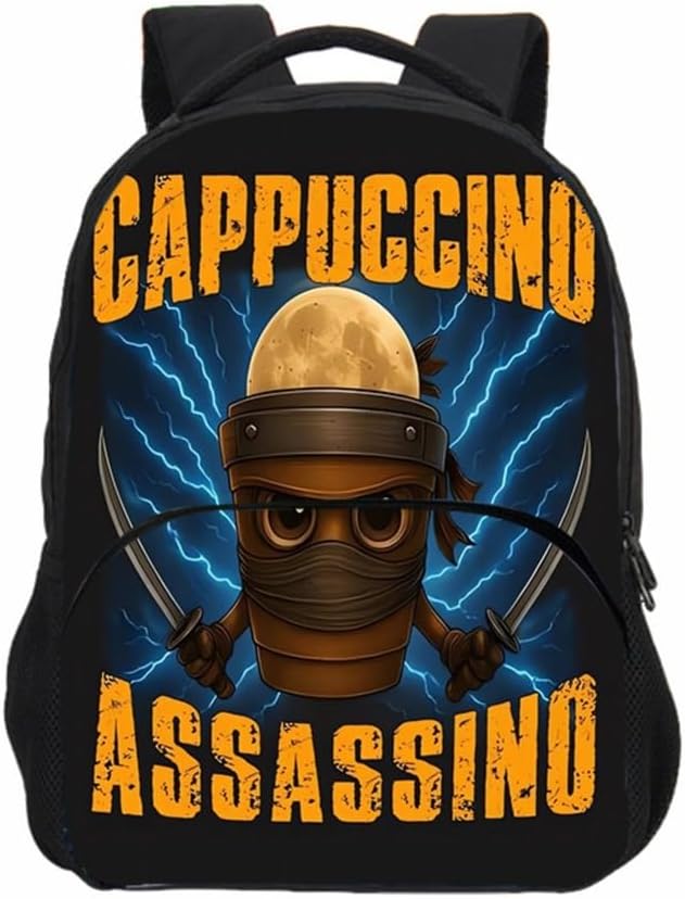 Tralalerotralala Children's Backpack, Italian Brainrot AI Animal Front Pocket School Bag for Boys and Girls,Style 9