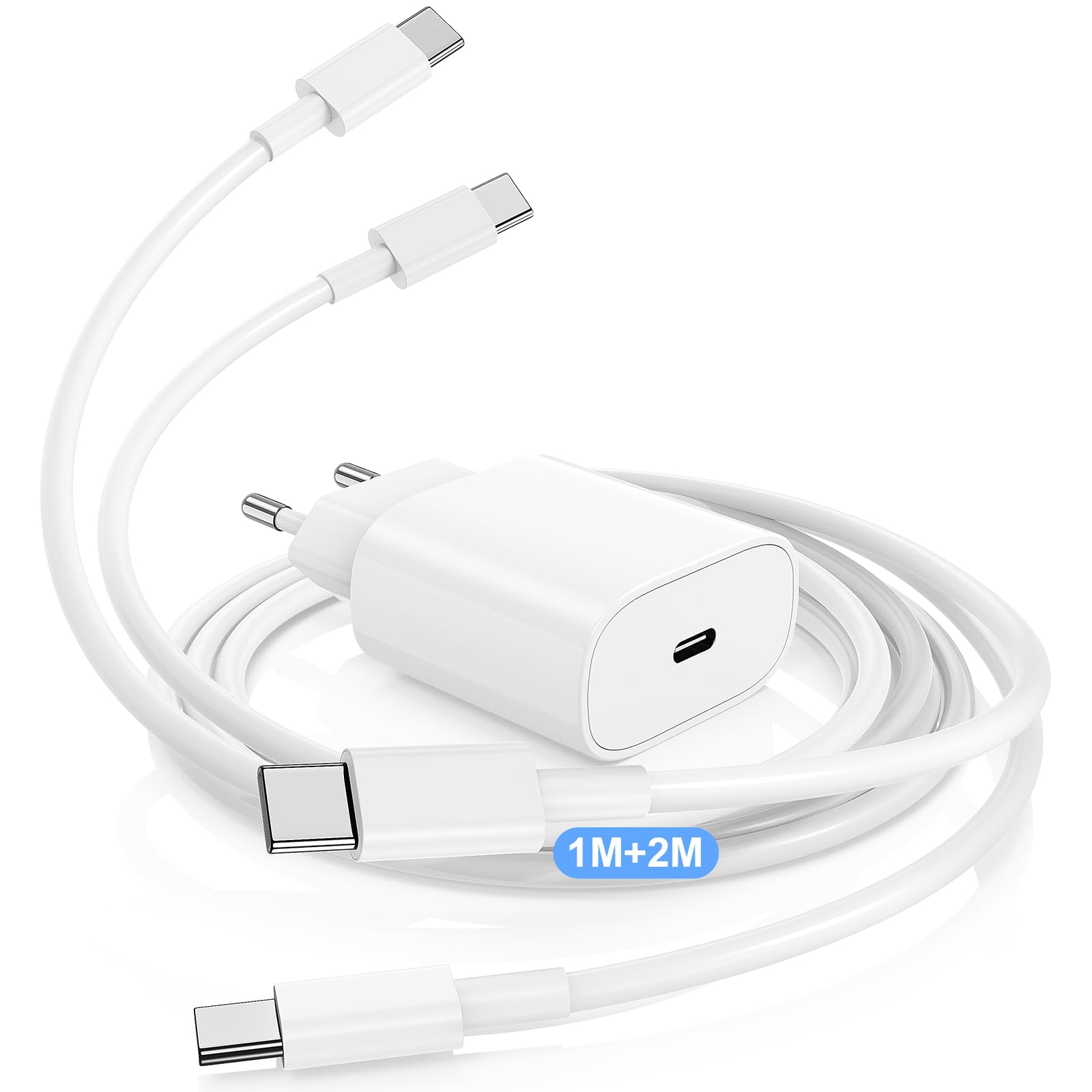Cargador Carga Rápida USB-C para iPhone 17 16 15 & Cable de Carga Rápida 2M - Adaptador de Enchufe 20W Compatible con iPhone 16e,16/15 Plus,17 Air, 17/16/15 Pro, Pro MAX, Pad — view 11