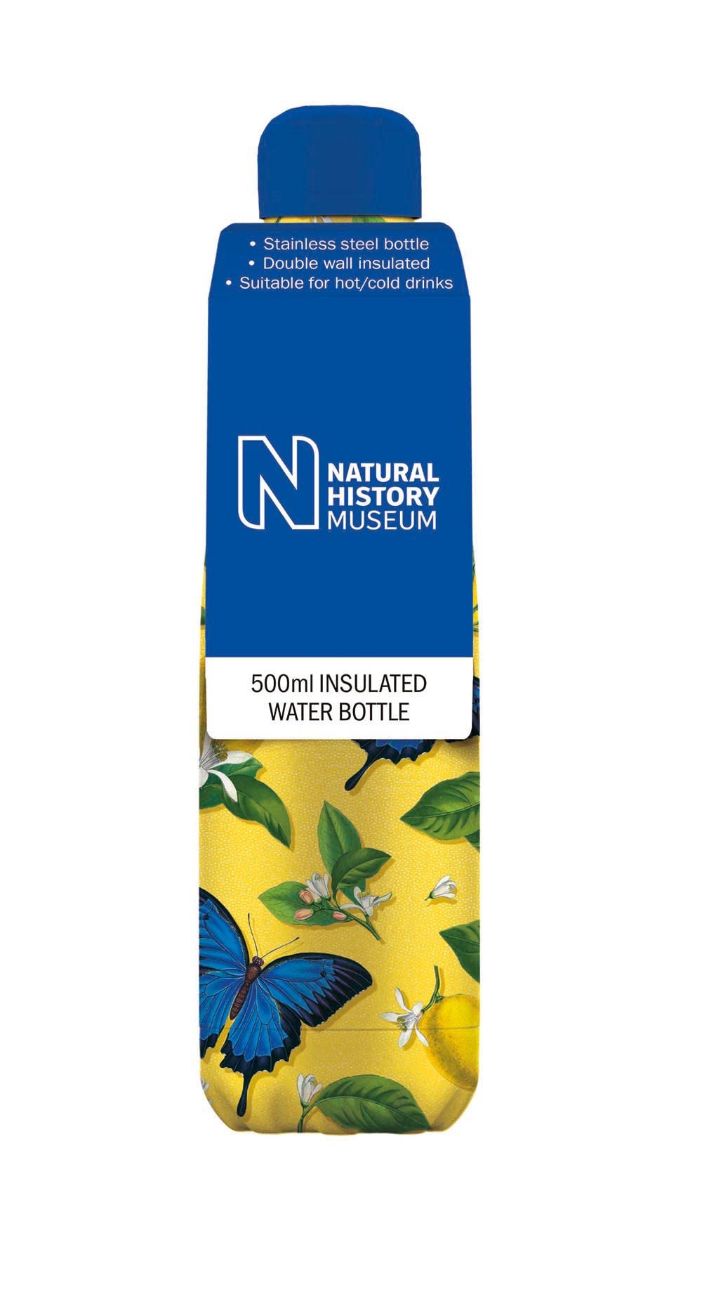 Museums & Galleries Yellow The Natural History Museum Ulysses Butterfly 500Ml Insulated Drinks Bottle