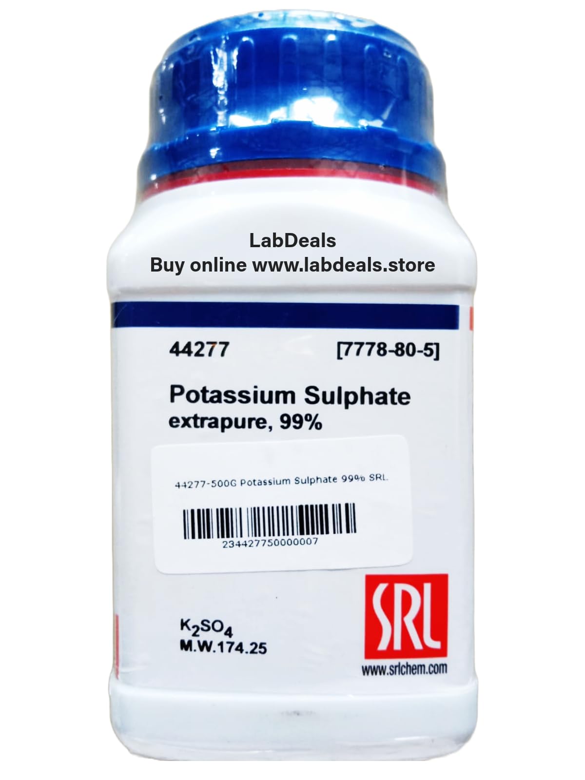 See full amazon price history chart for SRL Potassium Sulphate extrapure, 99%, 500gm, CAS 7778-80-5, Molecular Formula : K2SO4, Storage : Room Temperature, Shelf Life : 60 Months for laboratory and industrial use SRL Potassium Sulphate extrapure, 99%, 500gm, CAS 7778-80-5, Molecular Formula : K2SO4, Storage : Room Temperature, Shelf Life : 60 Months for laboratory and industrial use (B0CDV2L259) Amazon Price History, Amazon Price Tracker