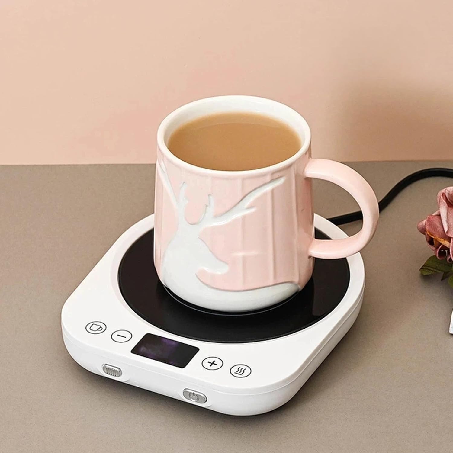 New 80 Degree high Temperature Heating Coaster with Three Levels of Adjustment, Constant Temperature Coaster, Warm Coaster, Amazon Coffee Heating mat