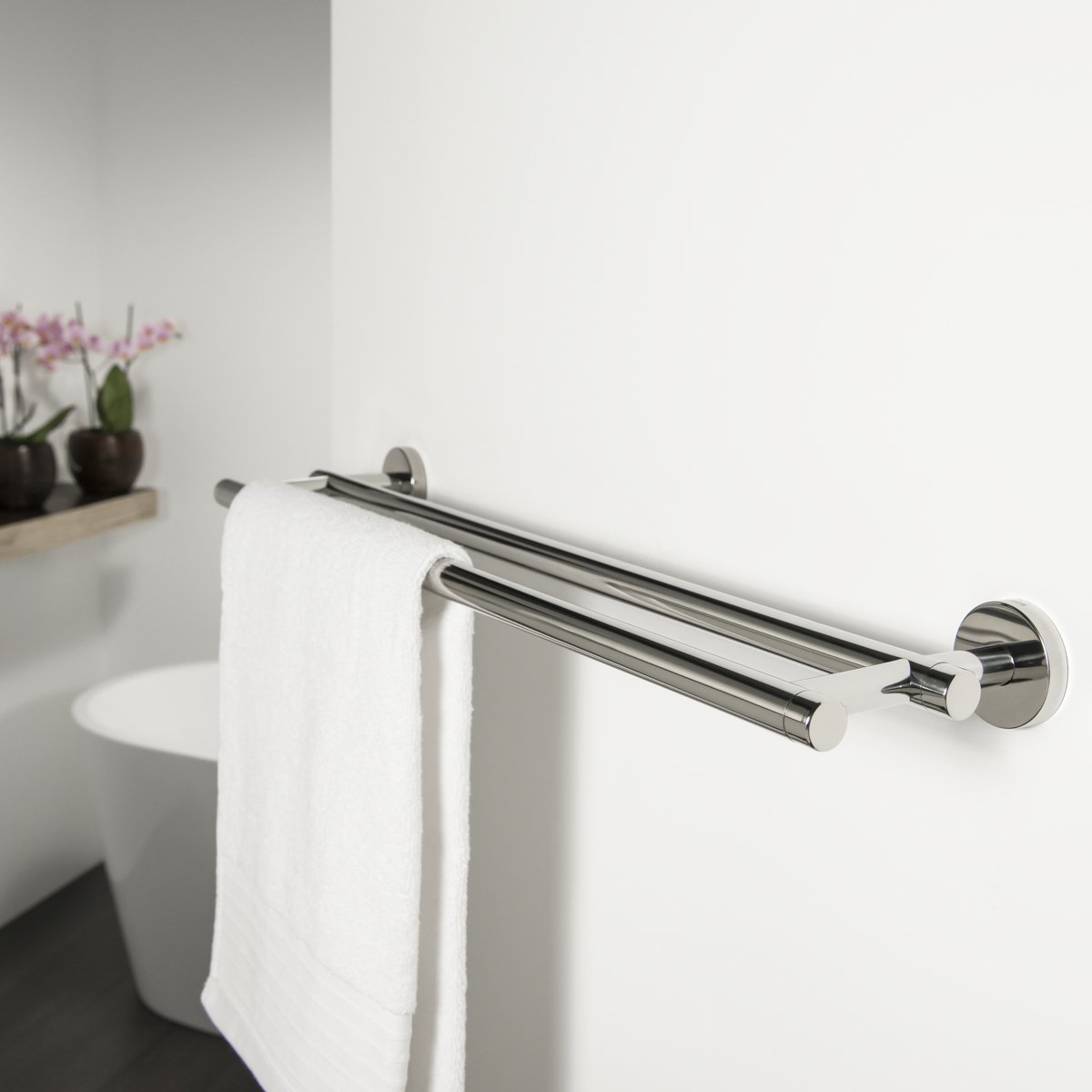 Tiger Boston Handtuchreck und Handtuchalter, Edelstahl poliert, 308630346, 581 x 50 x 130 mm