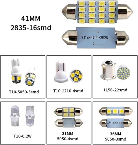 Miniatura 4 de Crynod Juego de 42 luces LED T10 para matrícula de automóvil, 12 V, IP68, impermeable, repuesto de luces de cúpula de automóvil, kit universal de