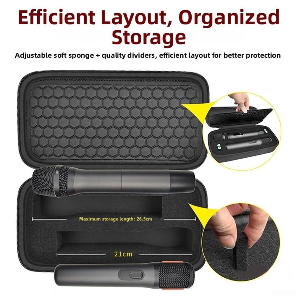 Bolsa de almacenamiento de micrófono para JBL, funda rígida de EVA para micrófono de altavoz, bolsa a prueba de golpes a prueba de polvo para accesorios de micrófono, uso doméstico DJ en escenario