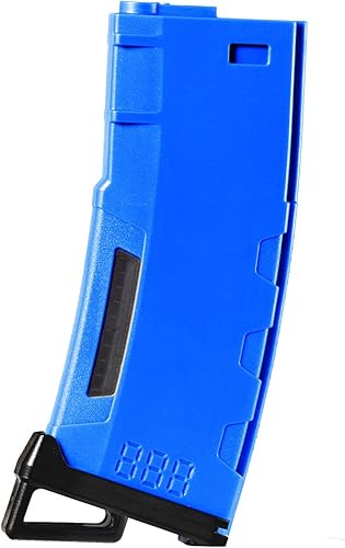 Miniatura 20 de Lancer Tactical Airsoft M4 M16 Series Polímero 130 Capacidad Redonda Ventana Transparente Alta Velocidad MidCap Airsoft Magazine Rojo