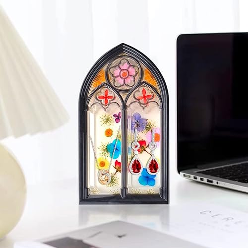 Miniatura 7 de Zayookey Moldes epoxi, caja de almacenamiento para ventana de iglesia, molde de silicona, jabonera, moldes de resina, molde para bandeja de baratija