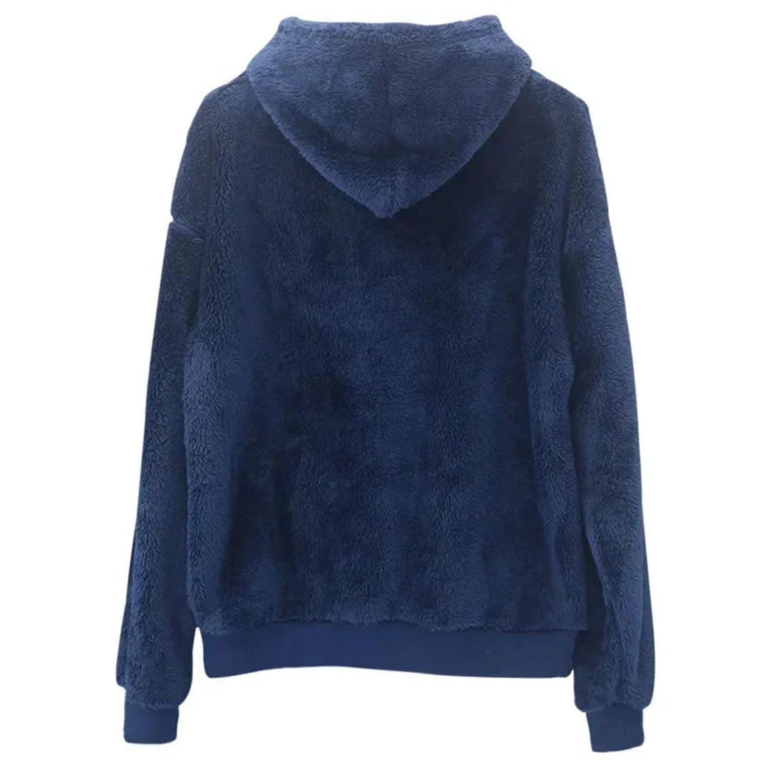 Damskie ciepłe puszyste bluzy z kapturem zimowe dwustronne polarowe odzież domowa sweter z kapturem męska wełna jagnięca zimowy sweter pulower bluzy